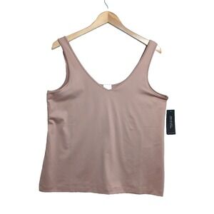 Banana Republic Layering Tank Top Womens XL Tan Reversible Scoop V-Neck Neutral